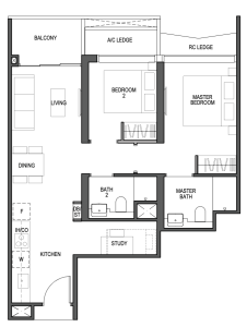 blossoms-by-the-park-floor-plan-2-bedroom-study-b2-singapore
